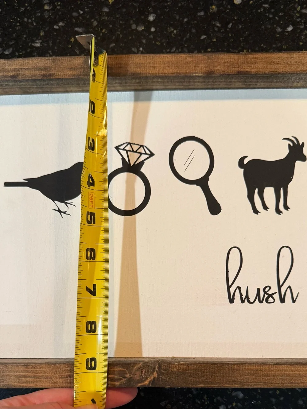 Hush Little Baby Nursery Wall Art - Black on Cream